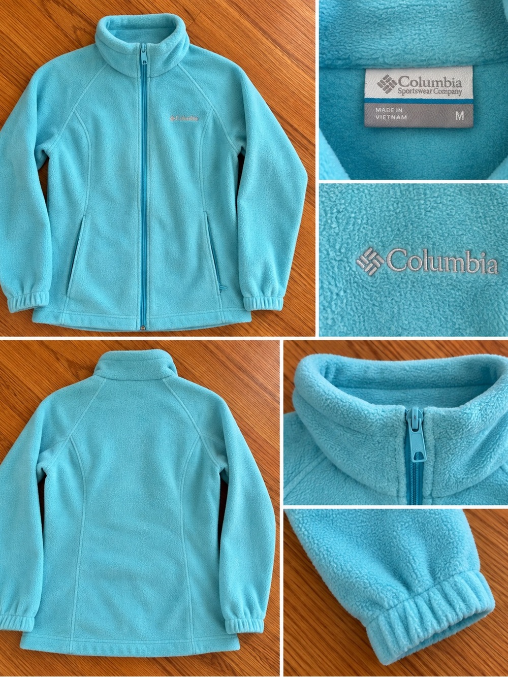 Columbia Women’s Medium Aqua Blue Full Zip Fleece Jacket